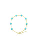 18K Gold Round Turquoise Station Bracelet