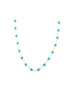 18K Gold Round Turquoise Station Necklace