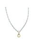20" 14K Gold & Silver Bar + Round Link Lock Necklace