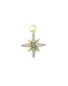 14K Gold Two Tone Diamond Compass Star Charm