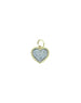 14K Gold Two Tone Rope Framed Heart Charm