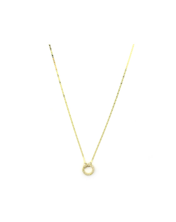 14K Gold Valentino Chain 10mm Diamond Lock Necklace