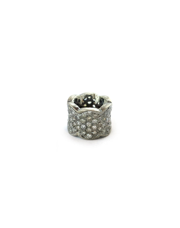 Thick Wavy Silver Diamond Spacer