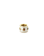 14K White Enamel Rainbow Sapphire Charm Spacer