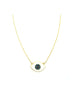14K Gold White Cacholong Evil Eye Necklace