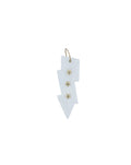 14K Gold Star Studded White Opal Lightning Bolt Pendant