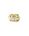 Chunky 14K Gold White Topaz Bezel Spacer