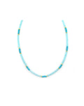 3mm Sky Blue Zircon & Turquoise Rondelle Necklace