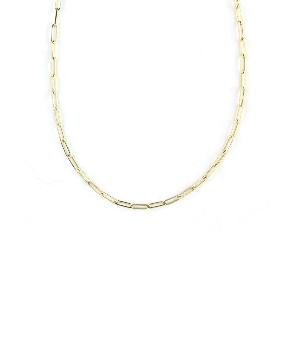 Small 14K Gold Paper Clip Chain