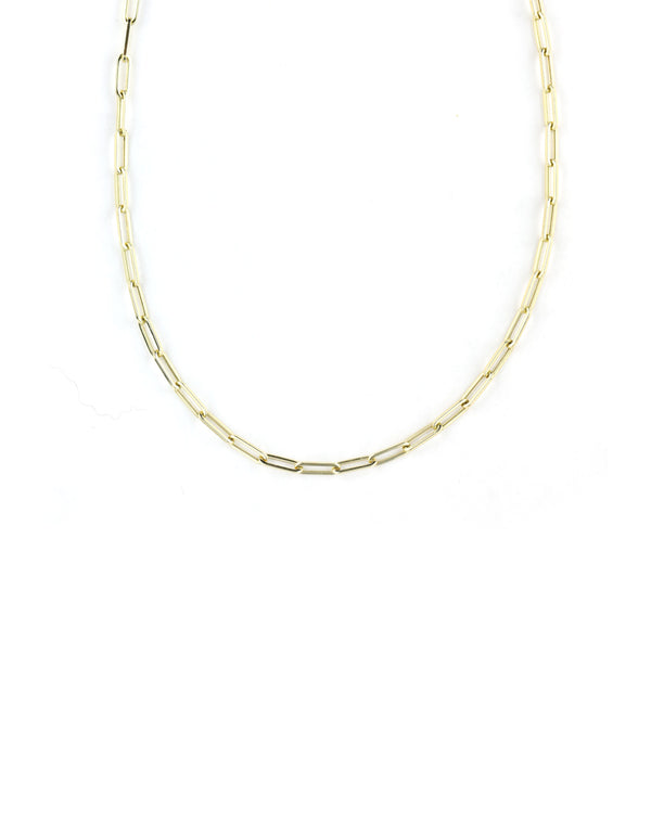 Small 14K Gold Paper Clip Chain