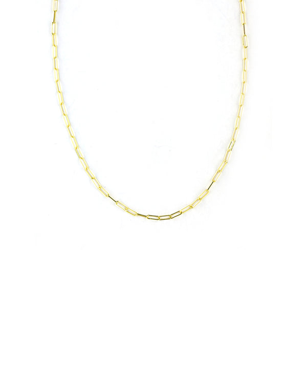 14K Gold Small Paper Clip Chain