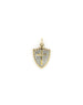 14K Two Tone Cross Shield Charm