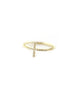 14K Gold Dotted Sideways Cross Diamond Ring