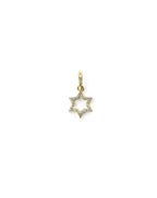 14K Gold Open Star of David Diamond Charm