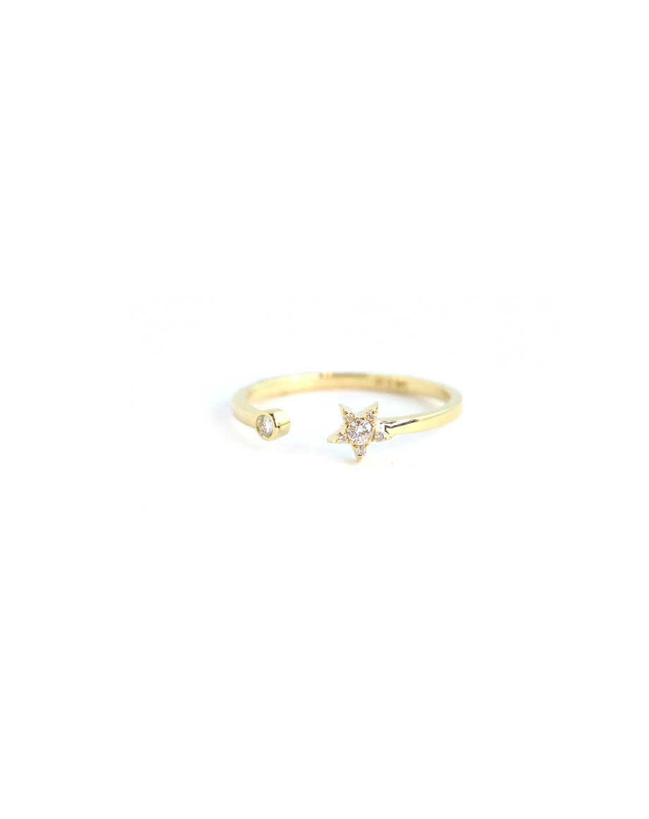 14K Gold Open Diamond Star Ring