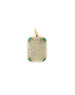 14K Gold Baguette Emerald Diamond Dog Tag