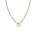 14K Gold Rima Snake Lock: Silver Round Box Chain