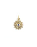 14K Sunburst Evil Eye with Blue Sapphire