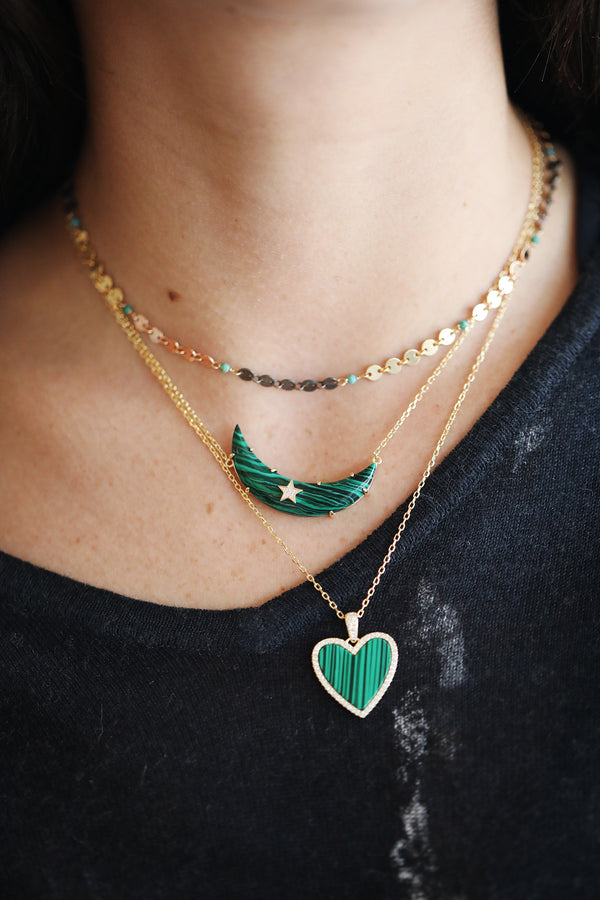 Malachite Moon Necklace