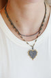 The Lina Necklace - Oxidized Bar on Pyrite