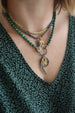 The Big Good Eye Lock Necklace: Malachite