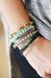 Federico Single Row Green Turquoise Tiled Cuff