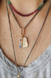 14K Gold Rays of Light Dog Tag Charm