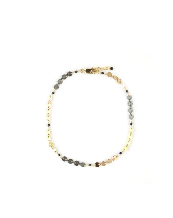 Black Onyx Metallica Chain Anklet