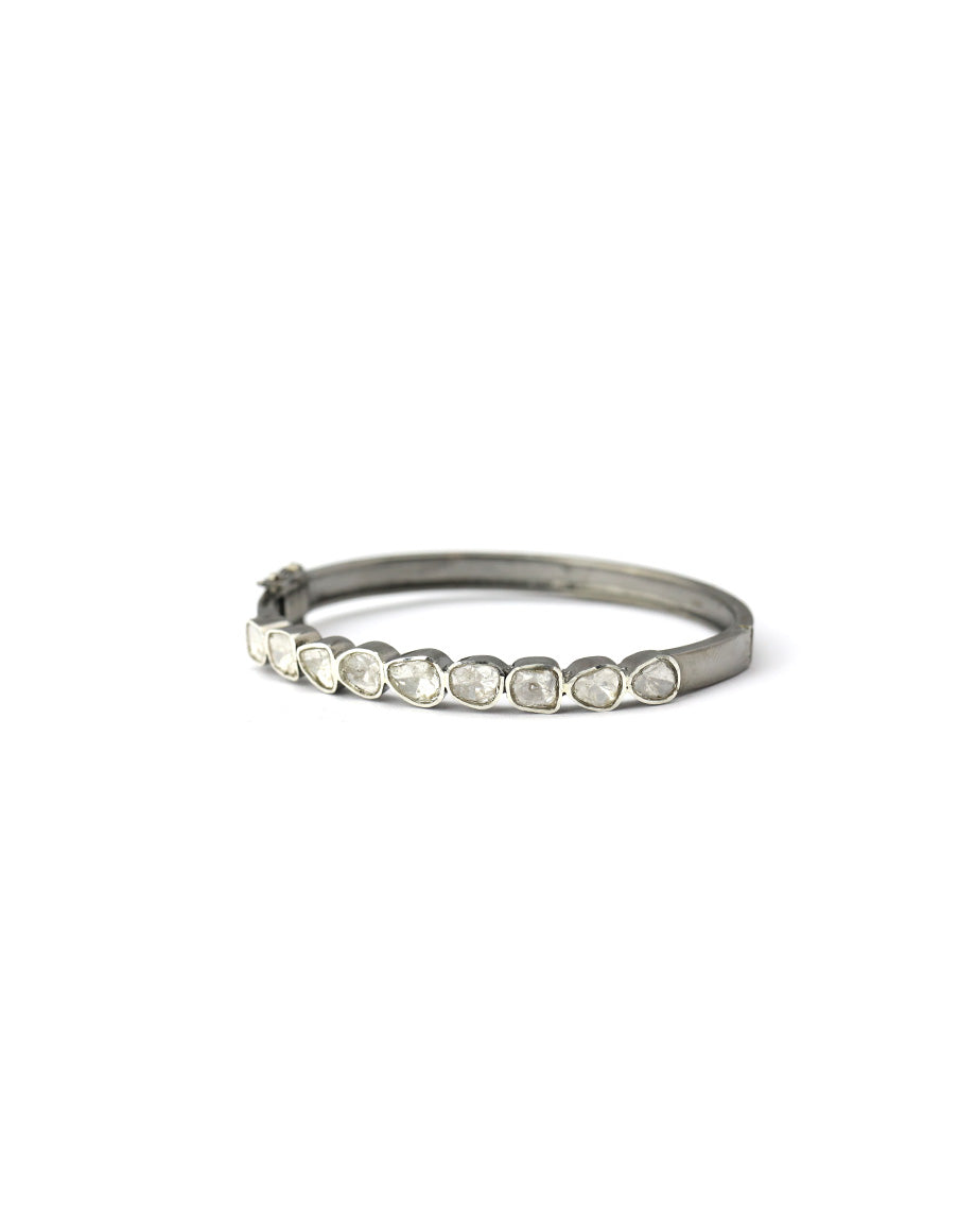 Polki Diamond Oval Bangle