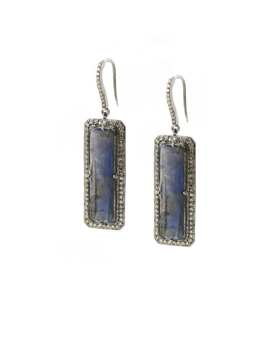 Landa Slab Earrings: Labradorite