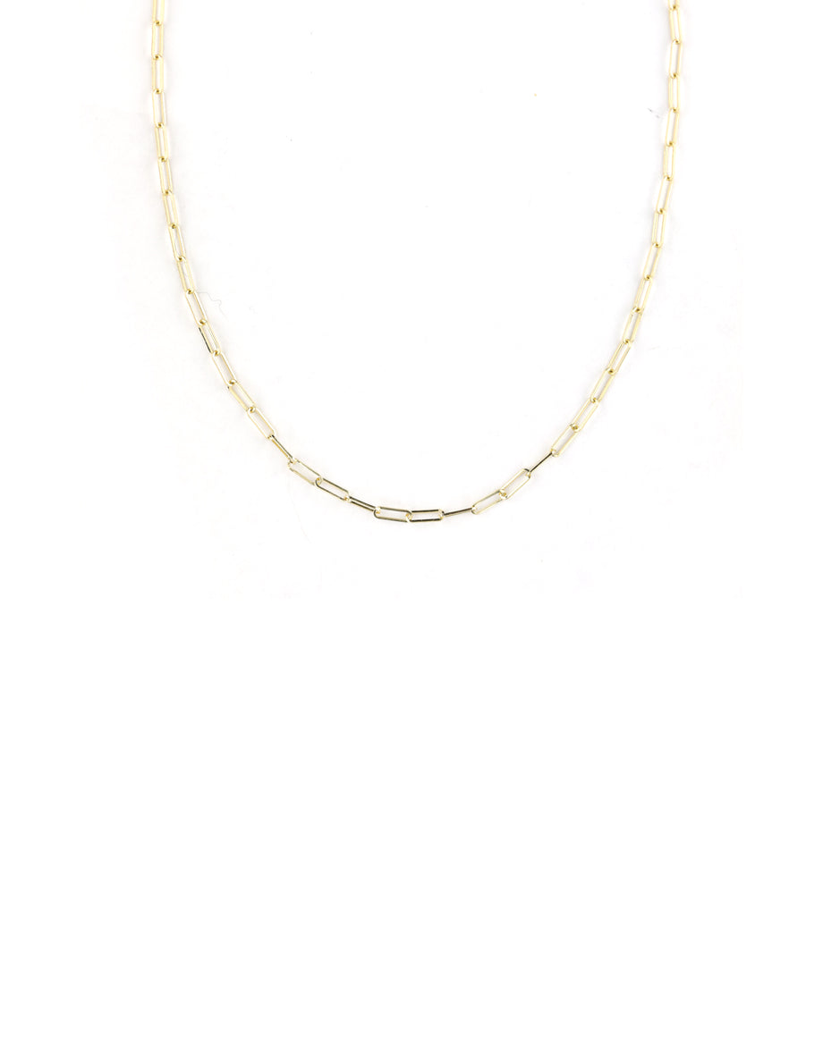 XS 14K Gold Paper Clip Chain