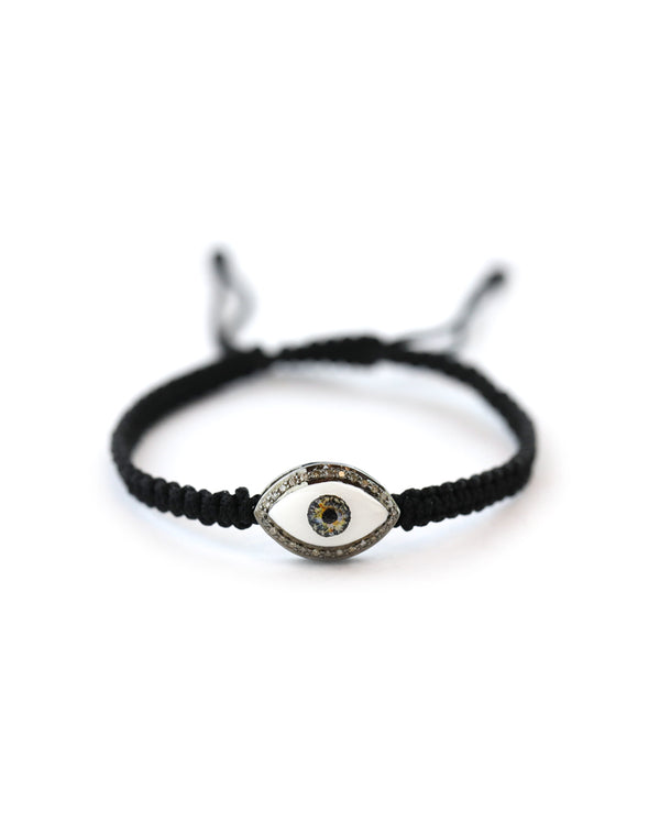 Diamond Cosmic Eye Bracelet: Black Thread