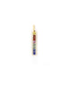 14K Gold Diamond Rainbow Sapphire Bar Charm