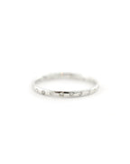 14K White Gold Thin Dotted Diamond Band