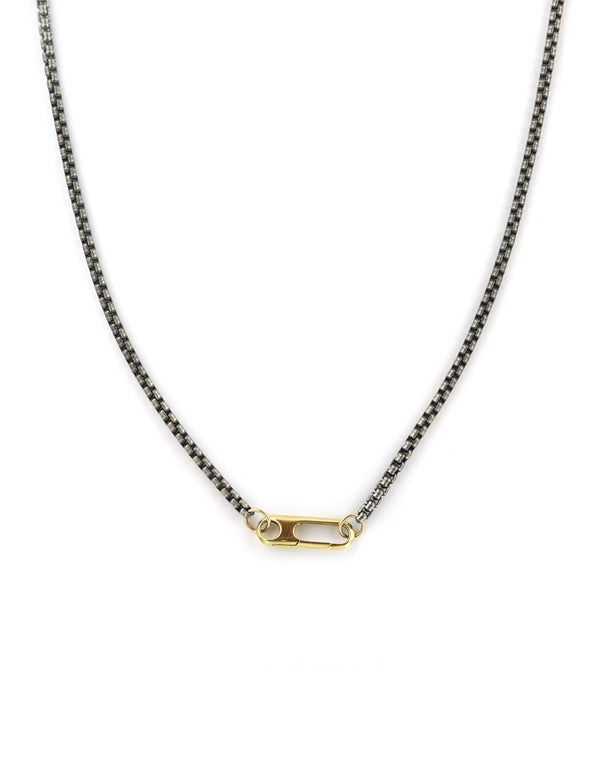 The Gemma Lock Necklace: Round Box Chain