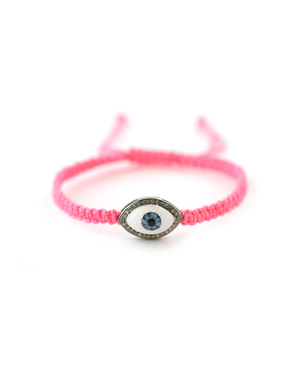 Diamond Cosmic Eye Bracelet: Pink Thread