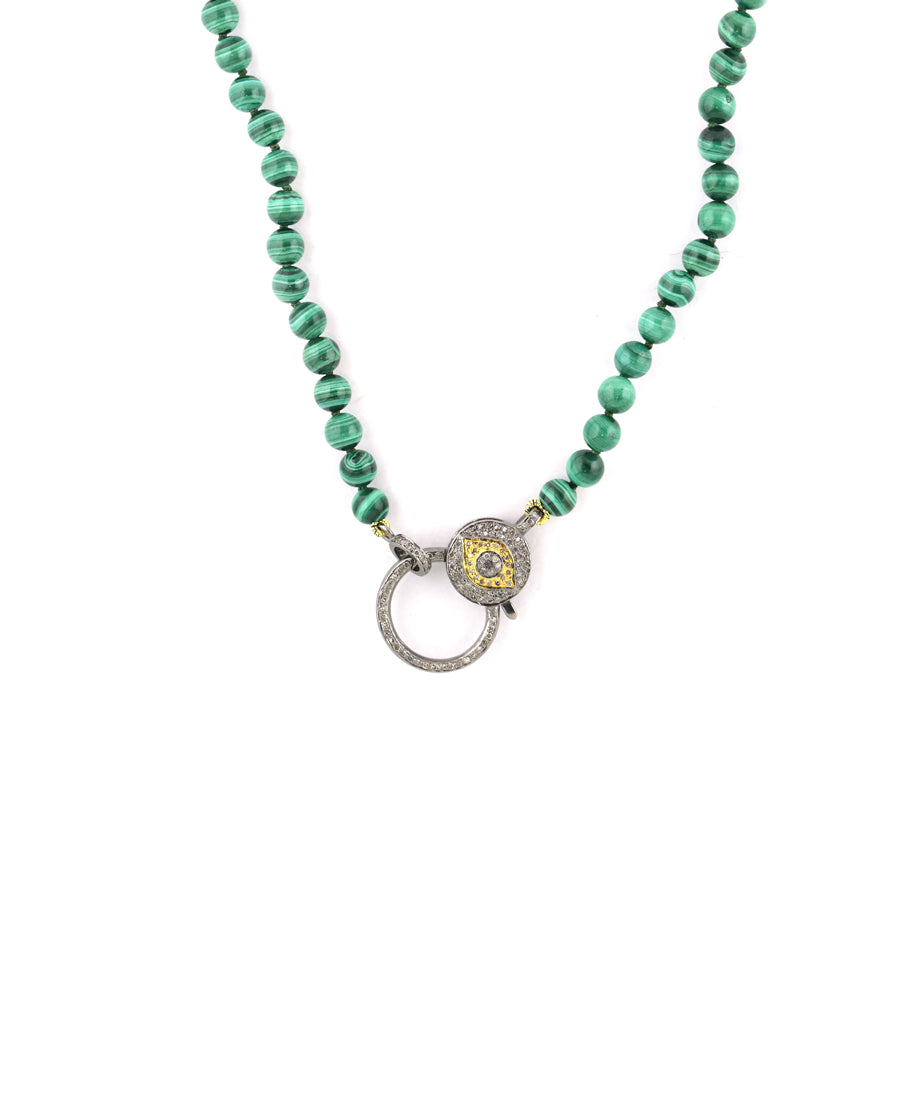 The Big Good Eye Lock Necklace: Malachite