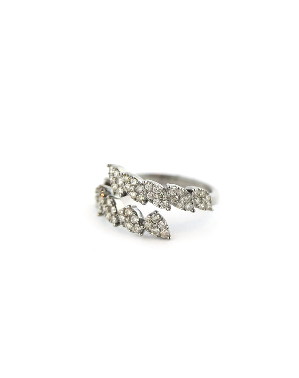 Silver Mix Diamond Shape Wrap Ring