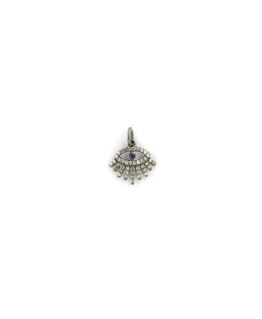 Silver Diamond Bottom Eye Eyelash Charm
