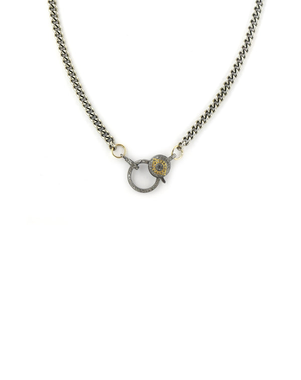 The Good Eye Lock Necklace: Silver Cuban Chain