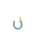 14K Gold Turquoise Horseshoe Charm