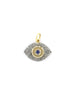 14K Gold Two Tone Sapphire Evil Eye Charm